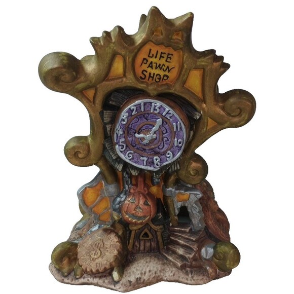 Life Pawn Shop Halloween Village Ceramic Building Spooky Town Decor - Picture 1 of 15